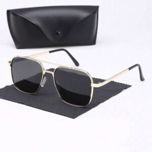 نظارات رجالية مربعة فاخرة عصرية، تصميم إطار معدني